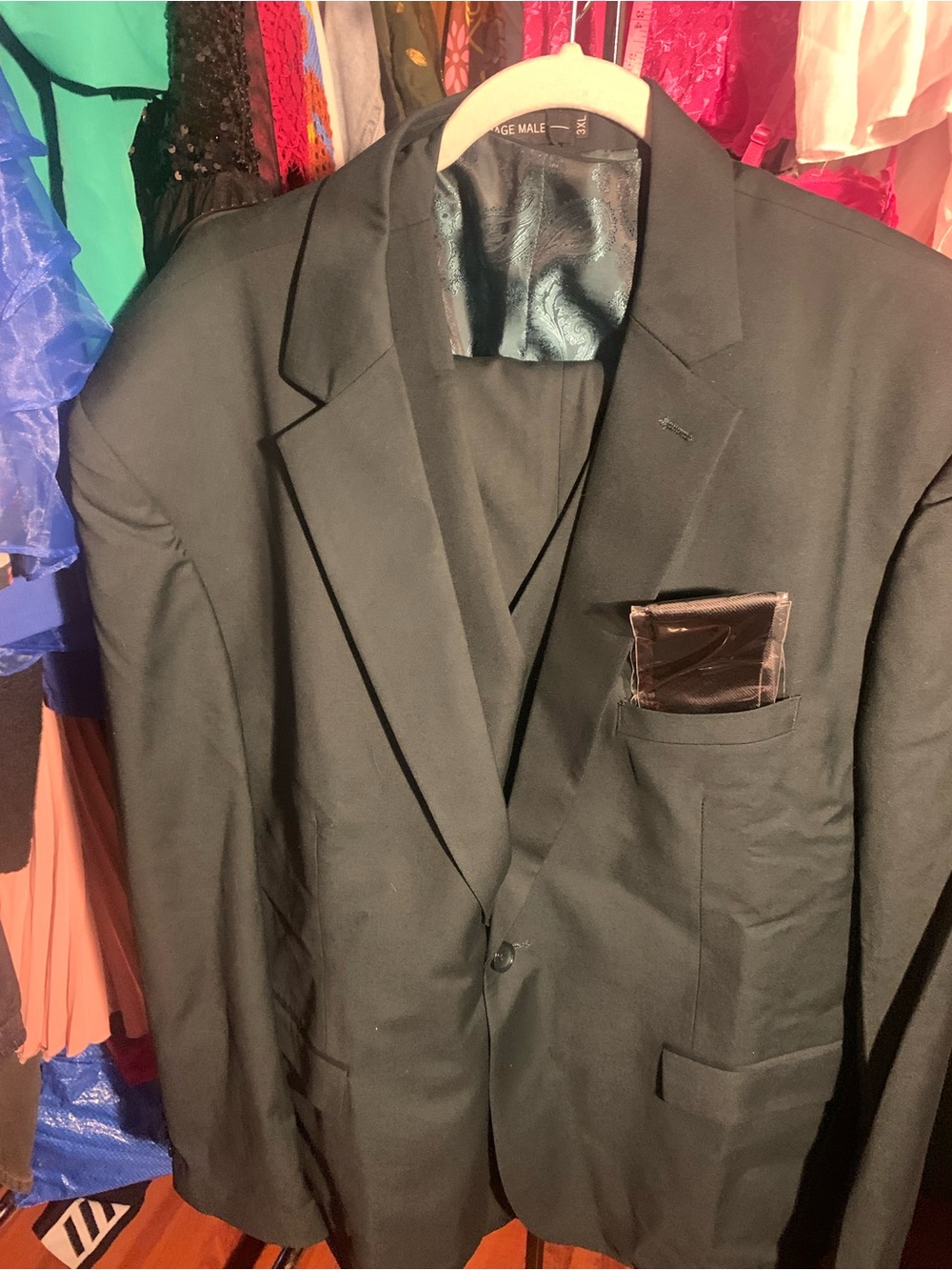 George Men's Black Single-Breasted Suit Jacket